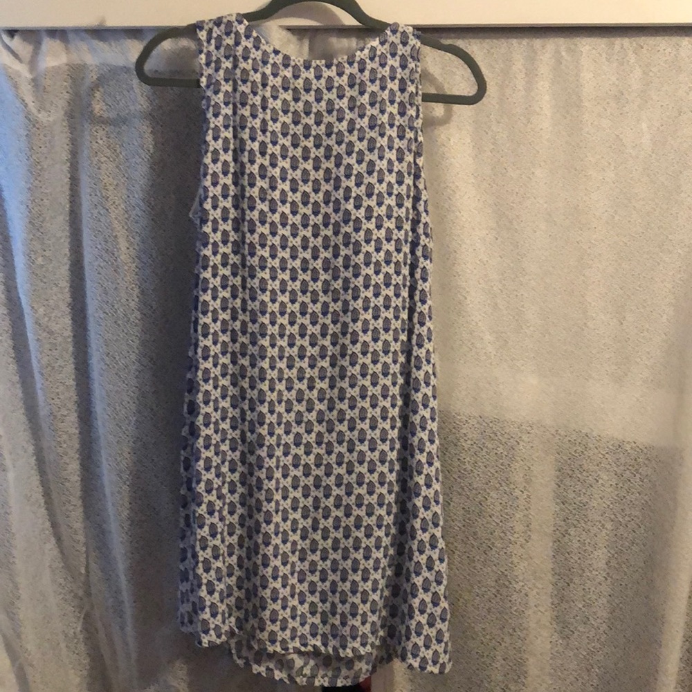 Blue and white dress